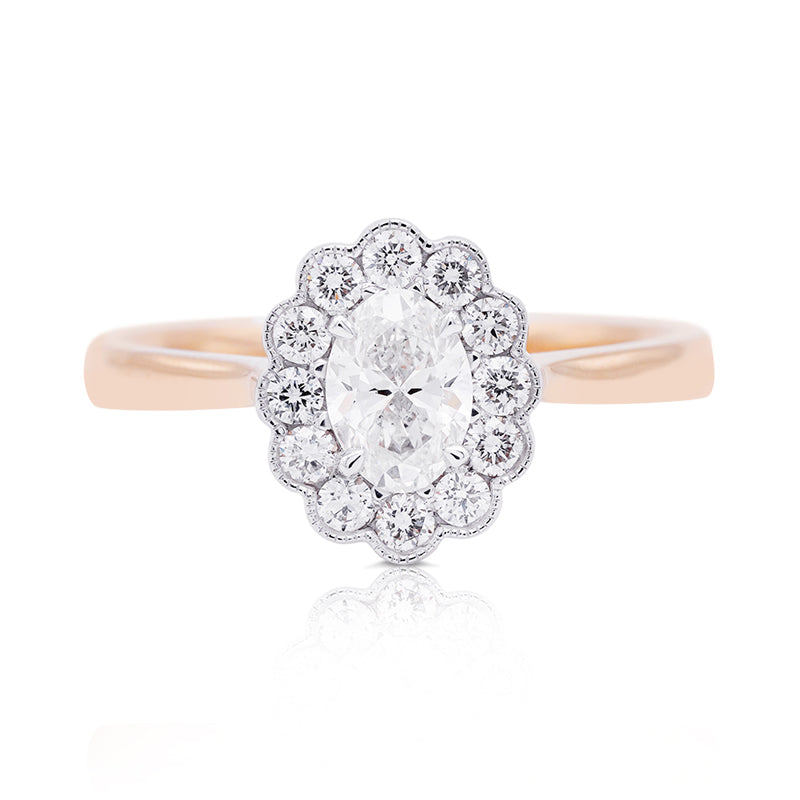 18 Carat Yellow Gold Diamond Cluster Ring