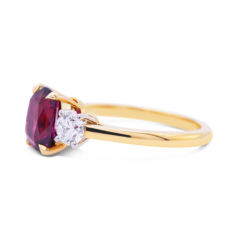 18 Carat Yellow Gold Ruby and Diamond Ring
