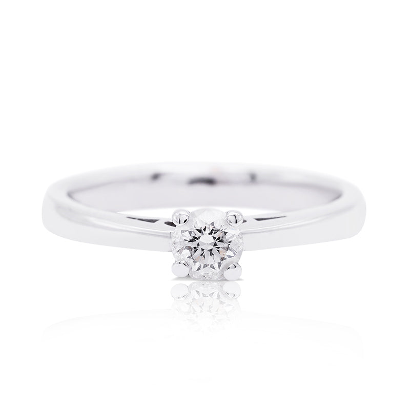 18 Carat White Gold Diamond Solitaire Ring