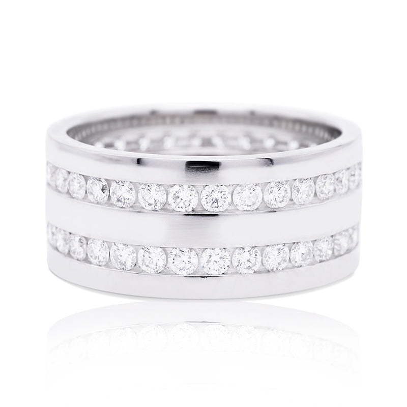 Platinum Two Row Diamond Ring
