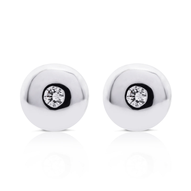 18 Carat White Gold Diamond Stud Earrings