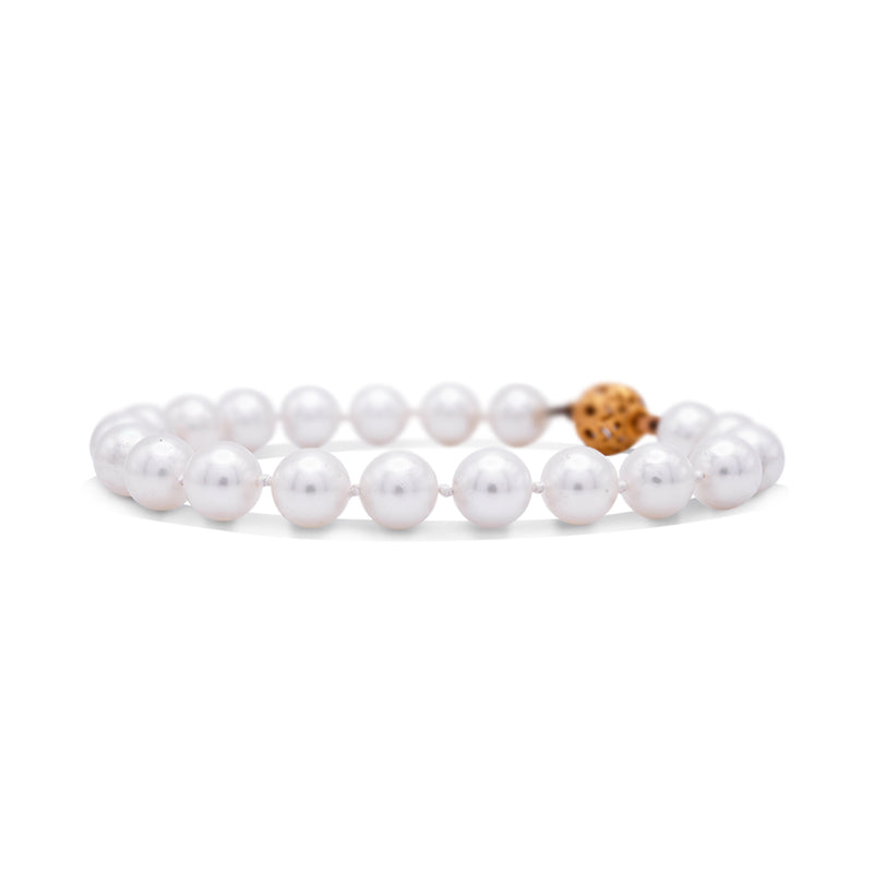 9 Carat Yellow Gold and Freshwater Pearl Bracelet