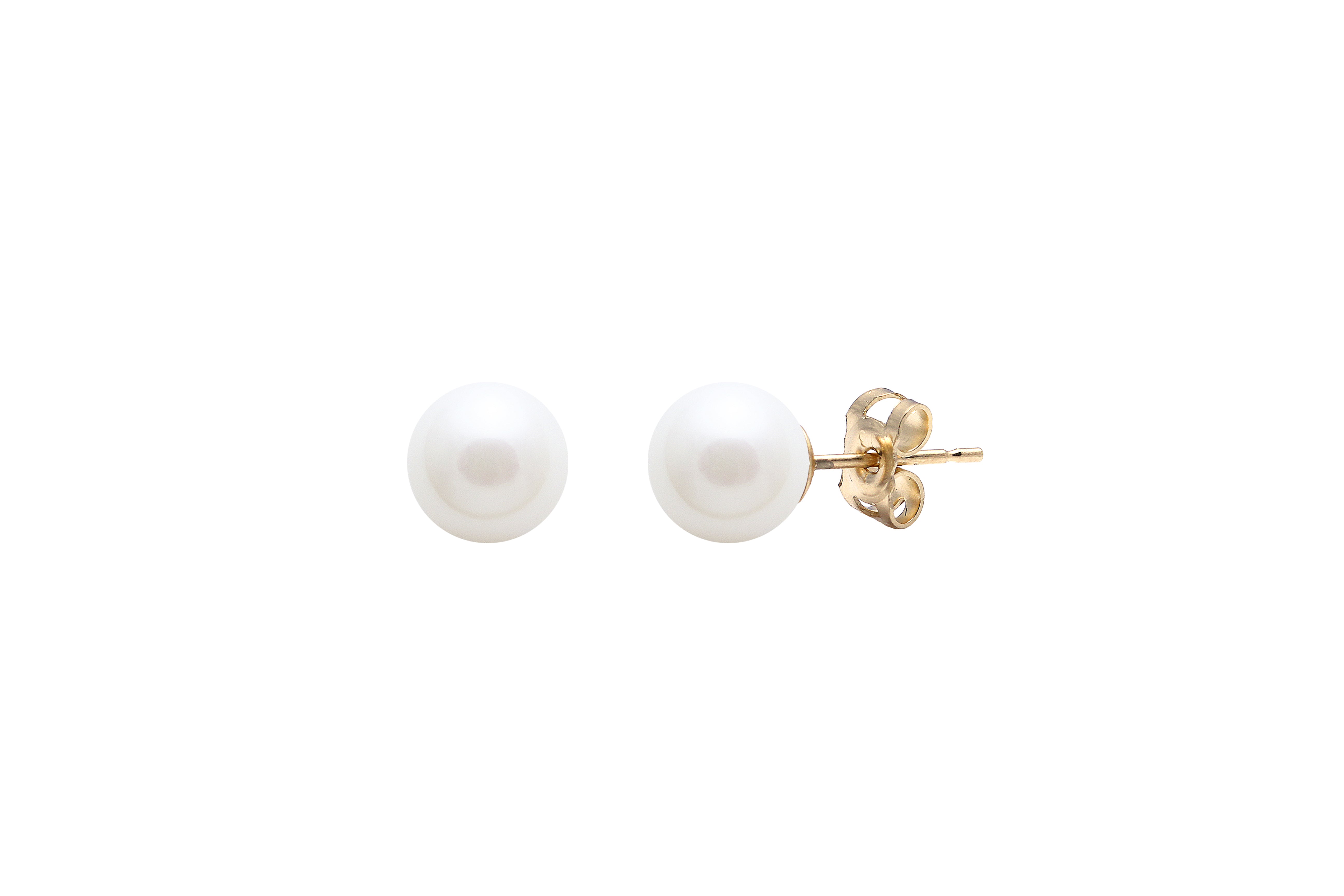 9ct Gold 5mm Round Freshwater Pearl Stud Earrings