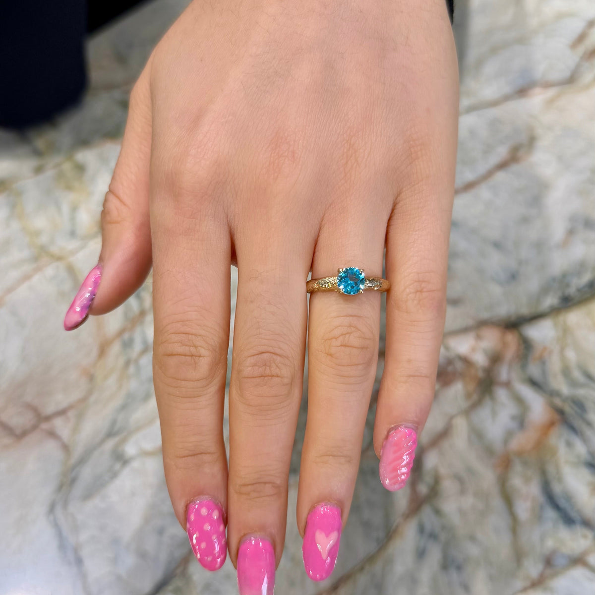 Neptunus - Swiss Blue Topaz Solitaire 9ct Yellow Gold Ring