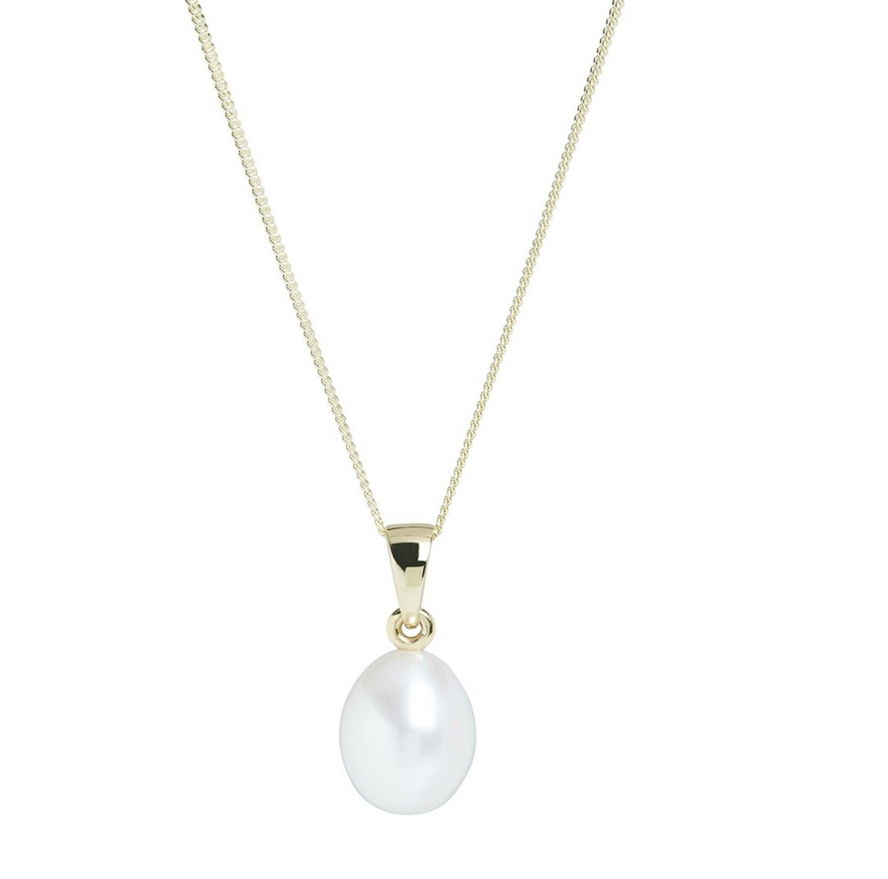 9 Carat Yellow Gold 9mm Cultured Pearl Pendant