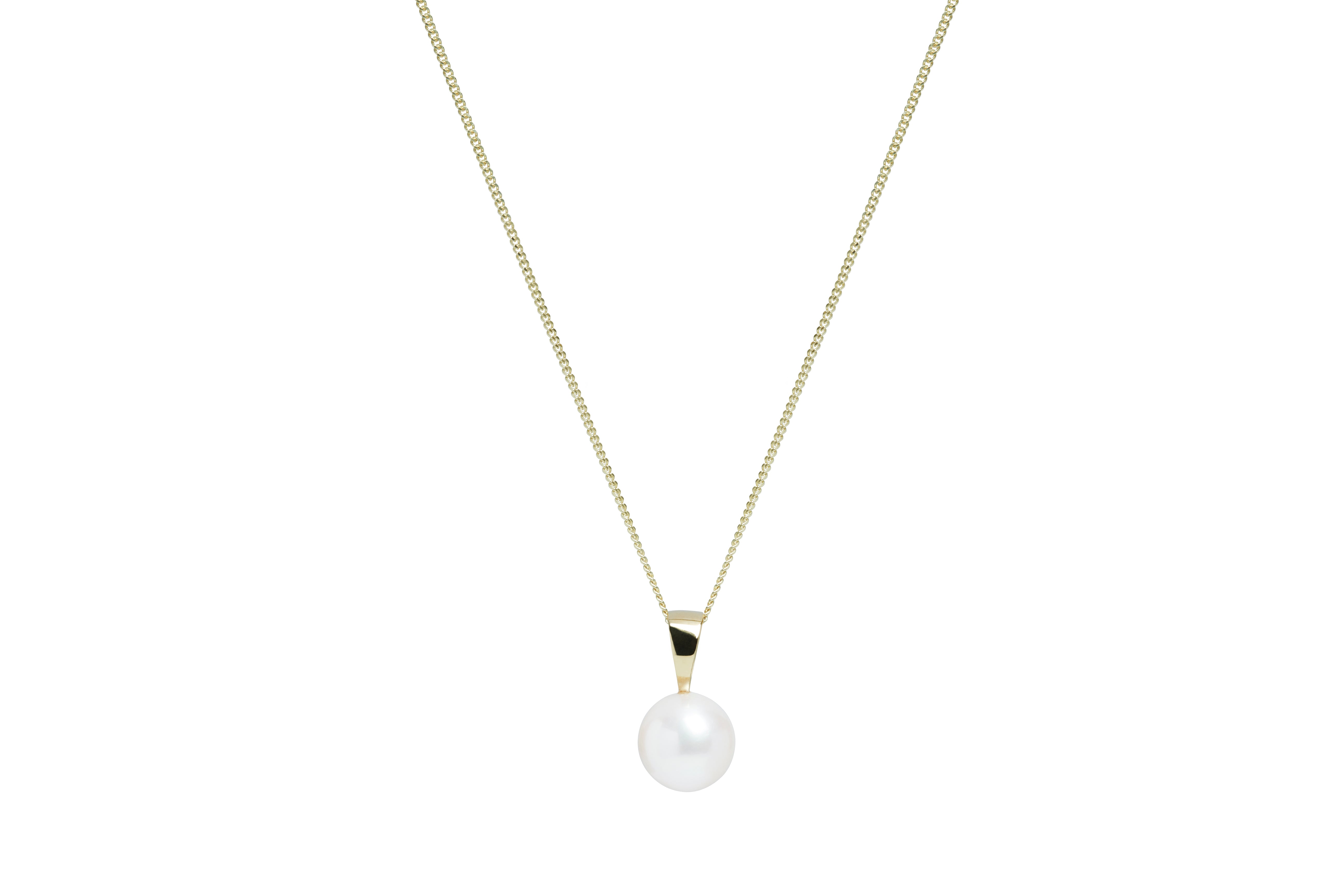 9ct Gold 8mm Freshwater Pearl Pendant