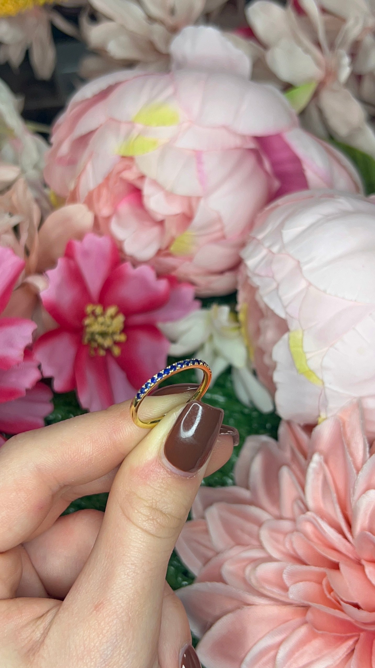 18 Carat Yellow Gold Sapphire Half Eternity Ring