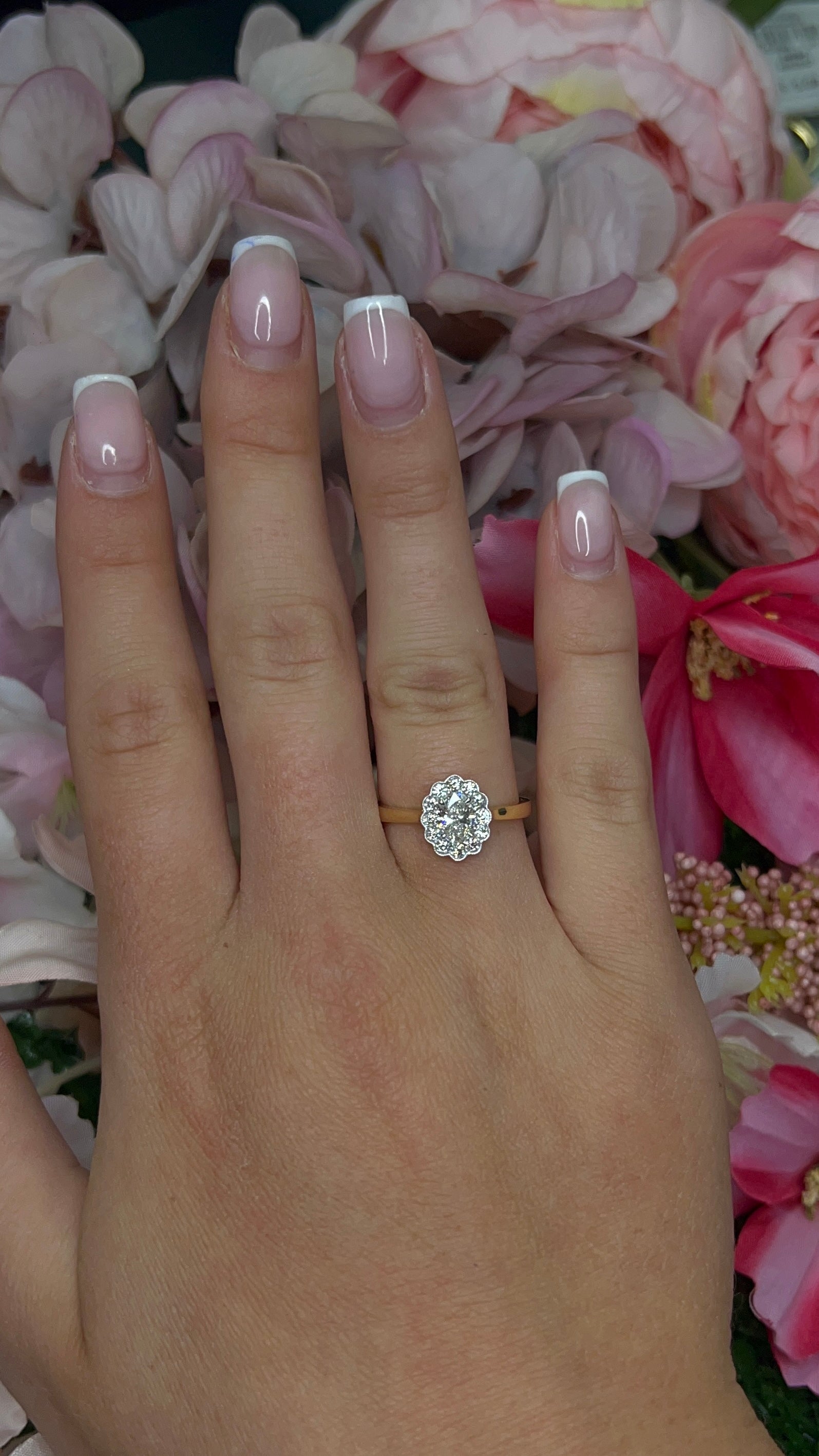 18 Carat Yellow Gold Diamond Cluster Ring