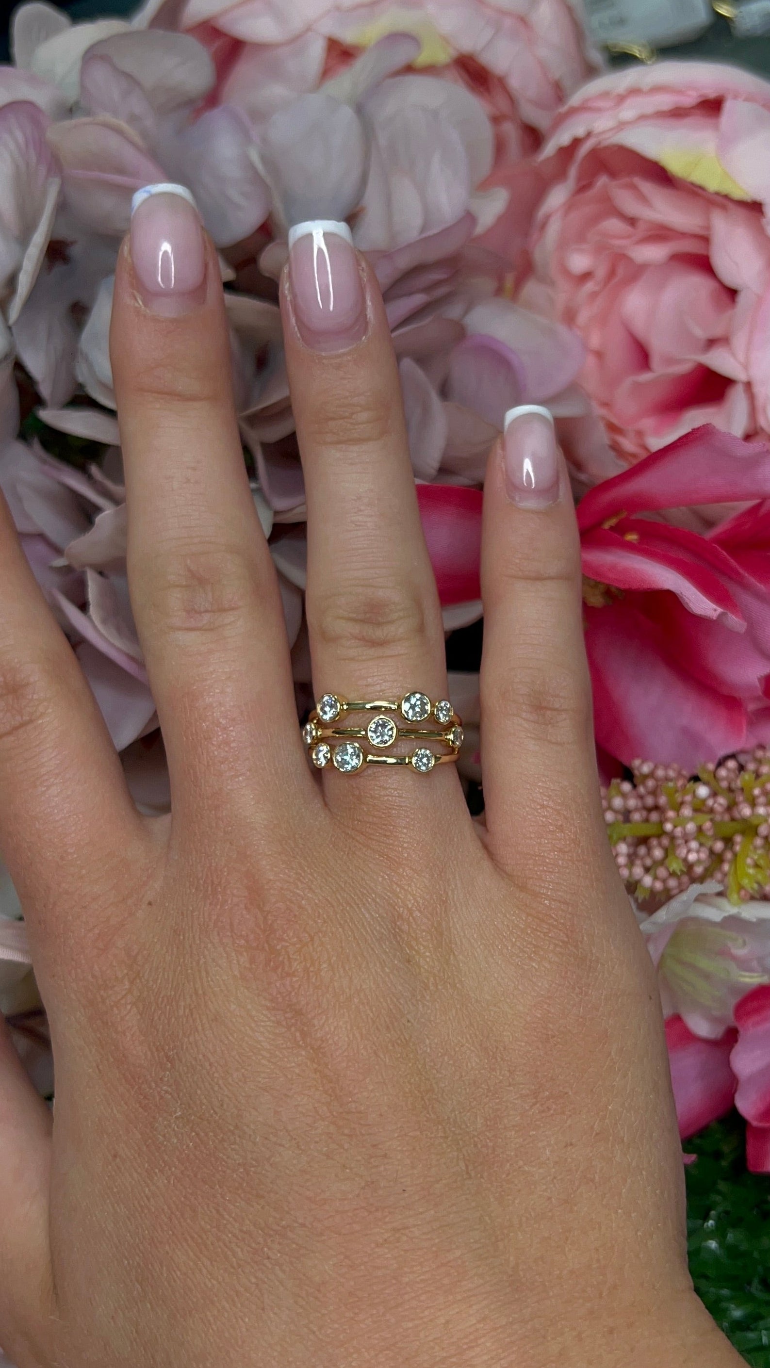 18 Carat Yellow Gold Triple Band Raindance Ring – 1.01ct Diamond