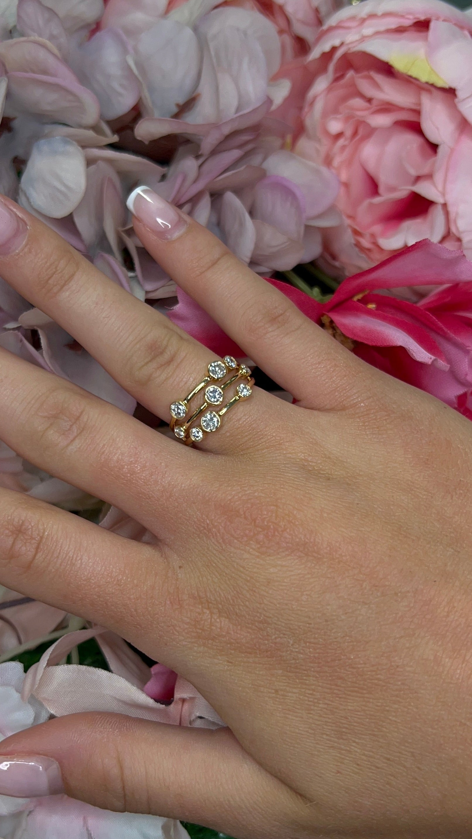 18 Carat Yellow Gold Triple Band Raindance Ring – 1.01ct Diamond
