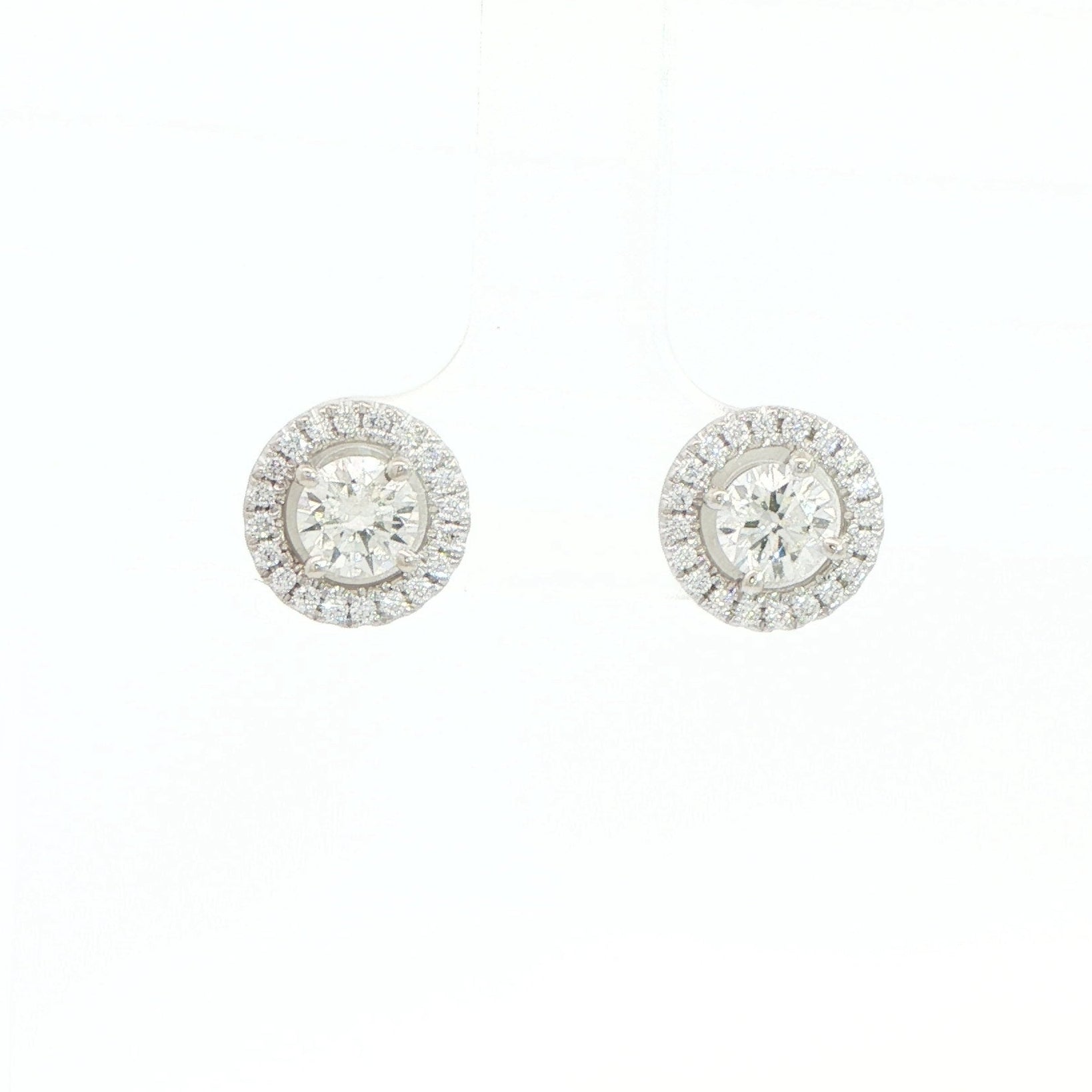 18 Carat White Gold Diamond Stud Earrings