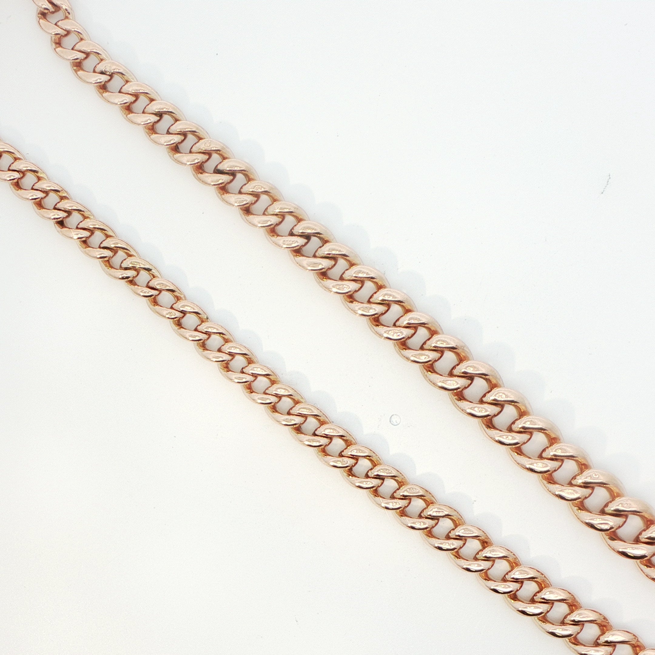 9 Carat Rose Gold Solid Curb Necklace