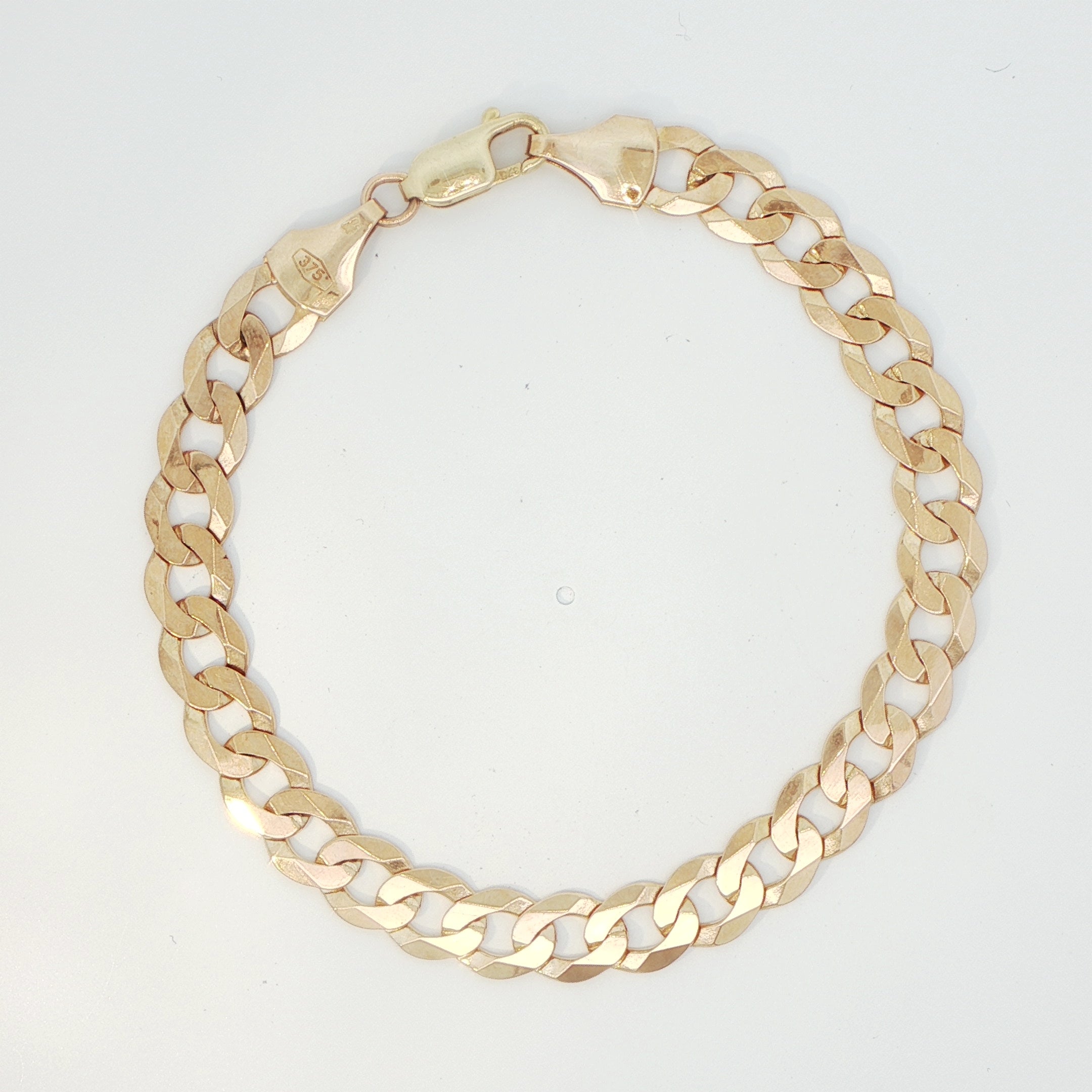 9 Carat Yellow Gold Flat Curb Bracelet