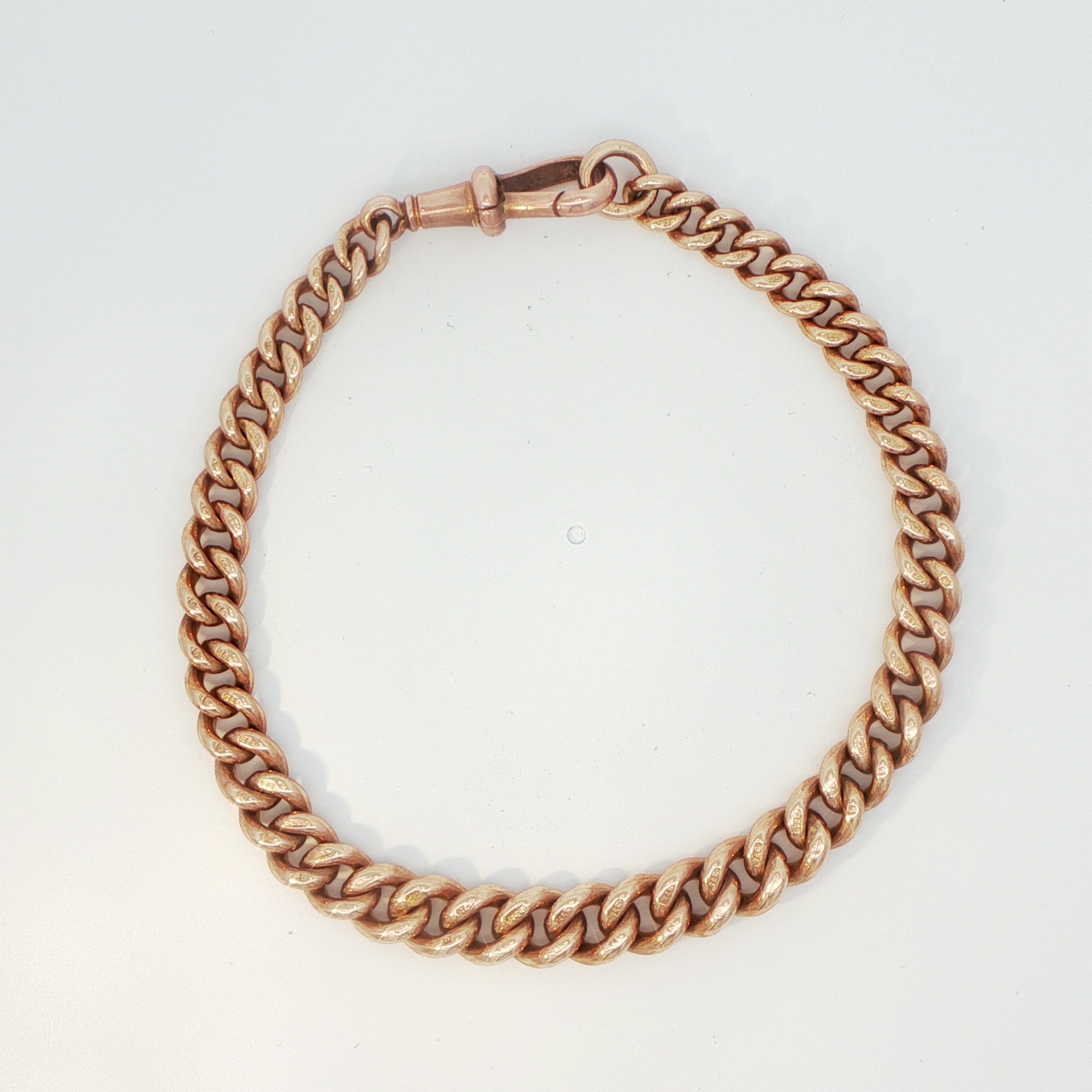 9 Carat Rose Gold Curb Bracelet
