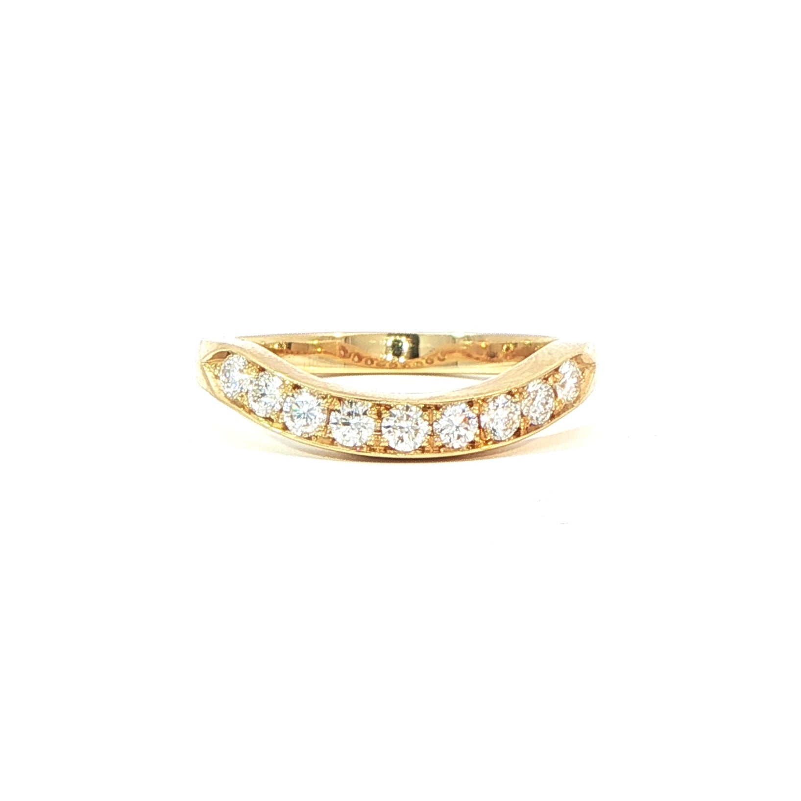 18 Carat Yellow Gold Shaped Diamond Half Eternity Band 0.44ct