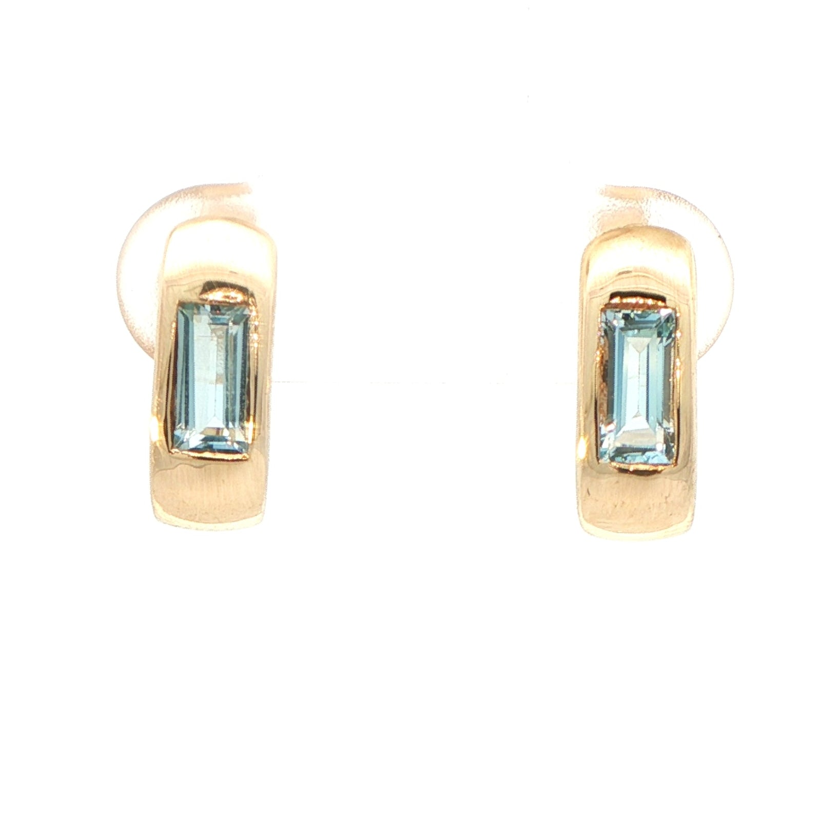 9 Carat Yellow Gold Aquamarine Earrings