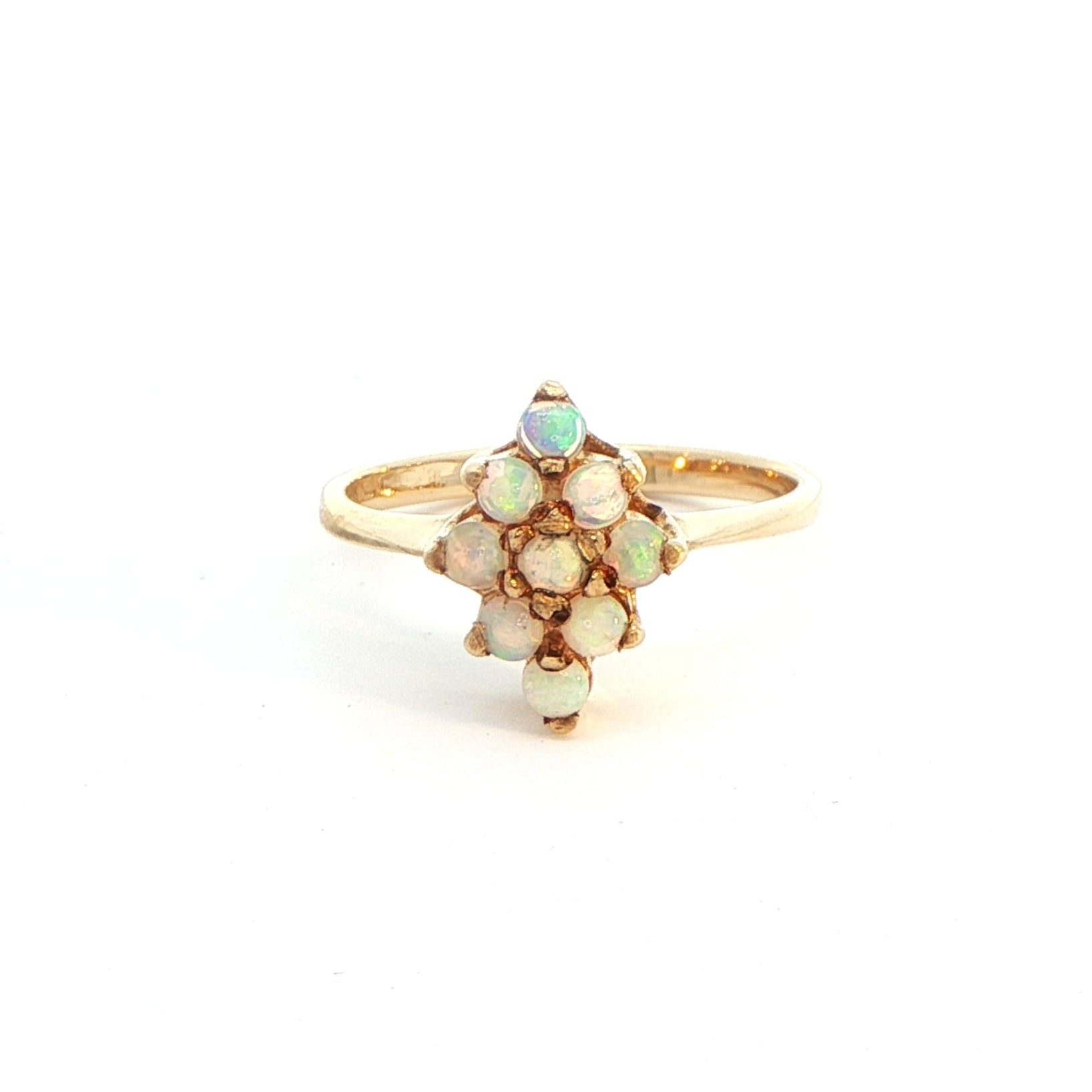 9 Carat Yellow Gold Opal Cluster Ring