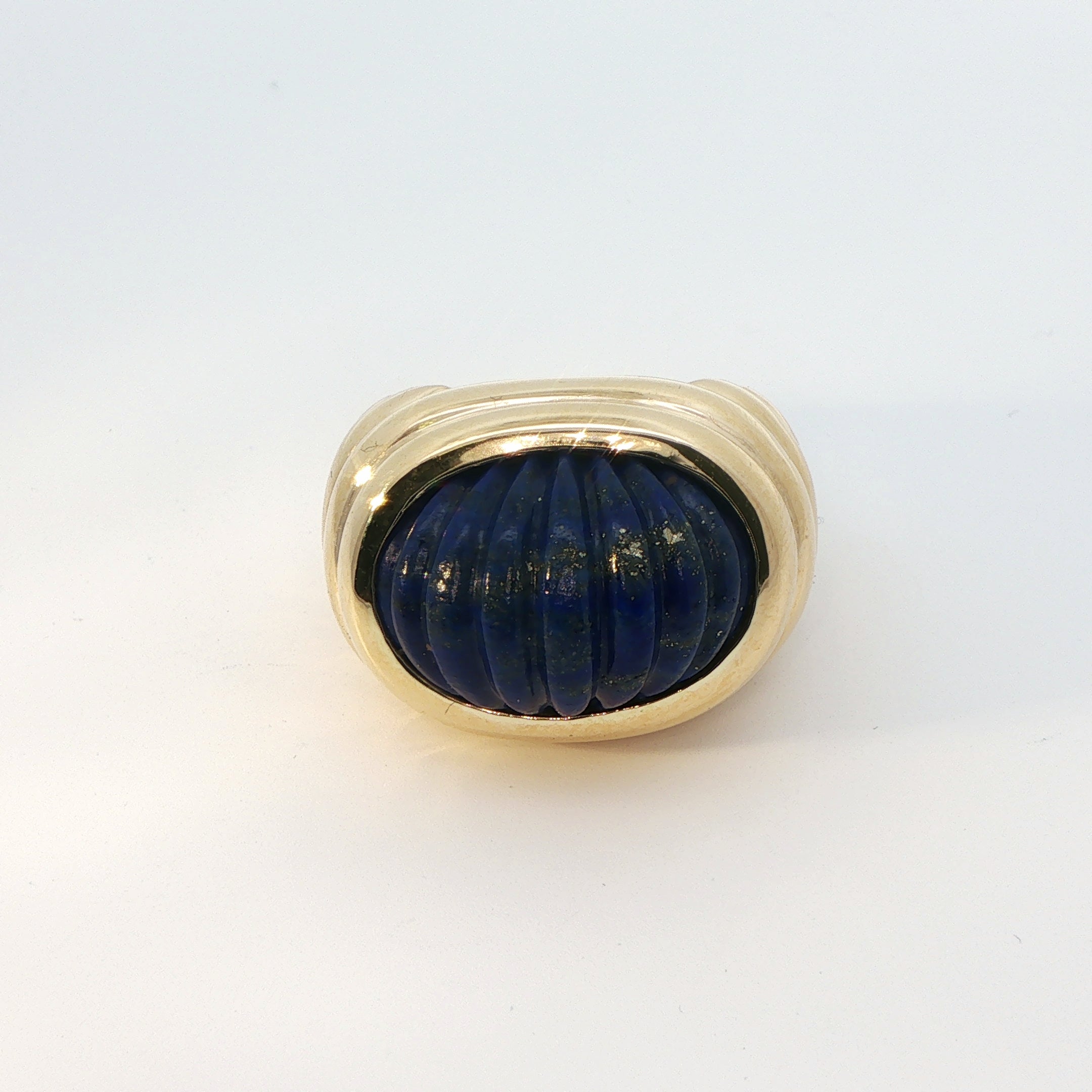 18 Carat Yellow Gold Lapiz Lazuli Cocktail Ring