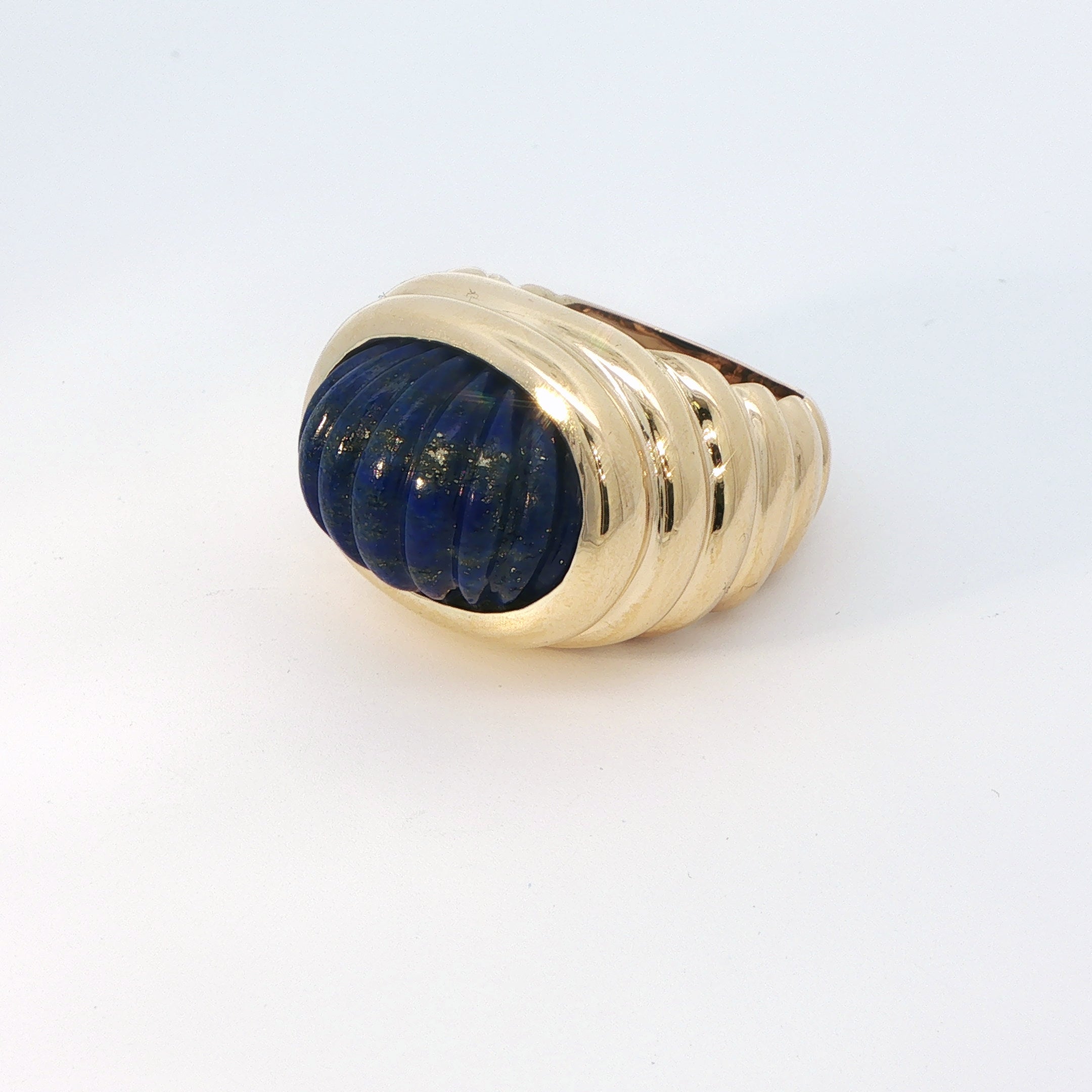 18 Carat Yellow Gold Lapiz Lazuli Cocktail Ring