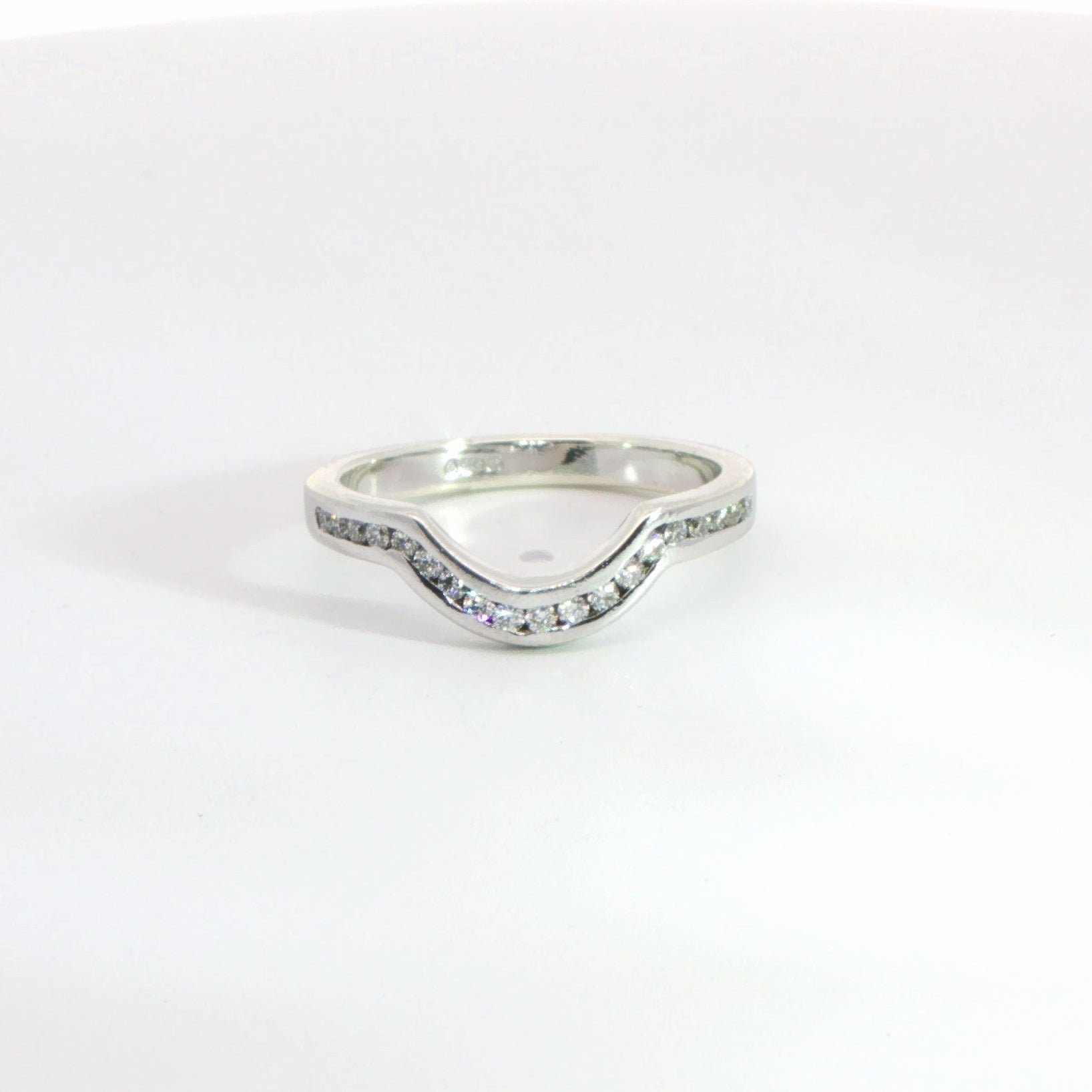 9 Carat White Gold Diamond Shaped Half Eternity Ring