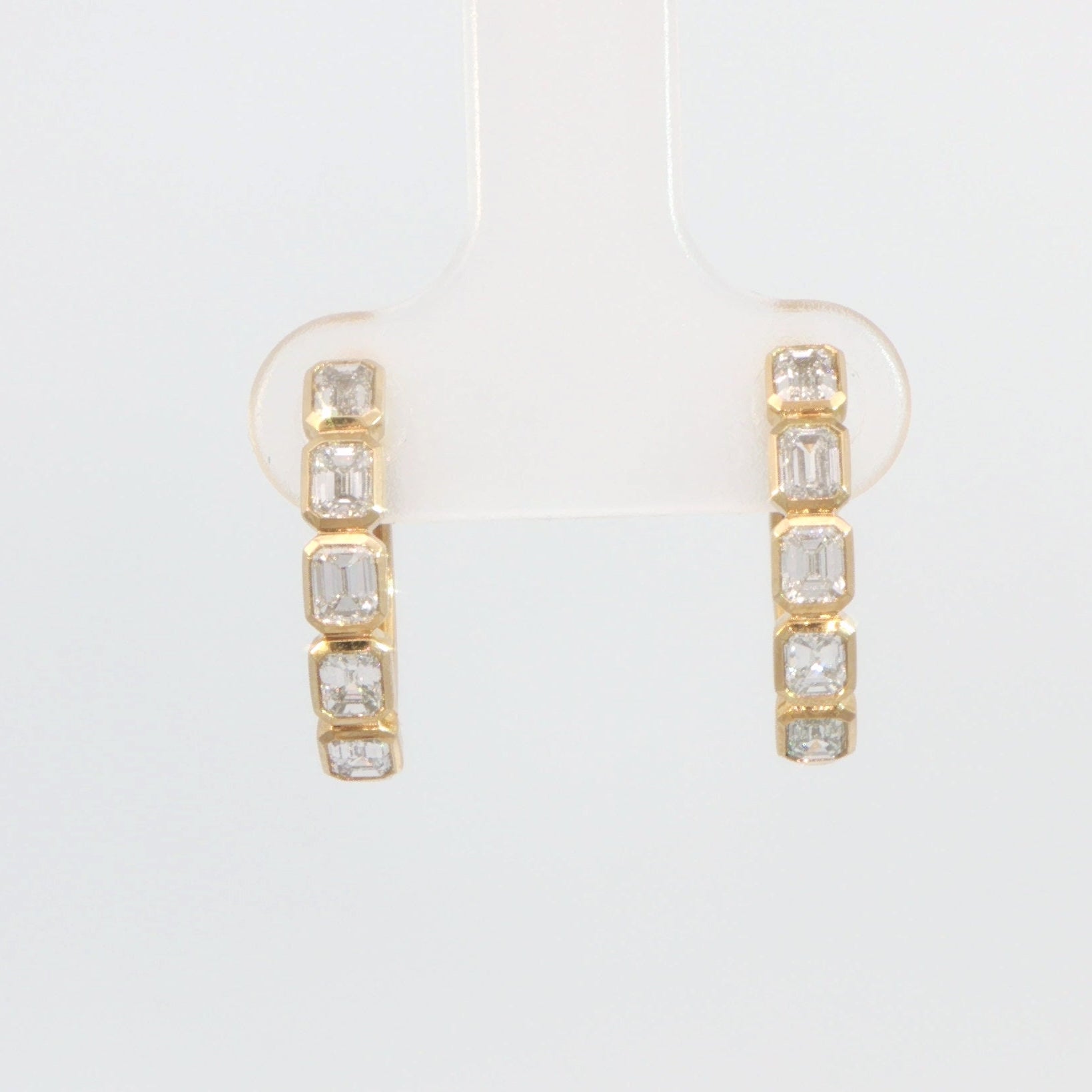 18 Carat Yellow Gold Diamond Hoop Earrings