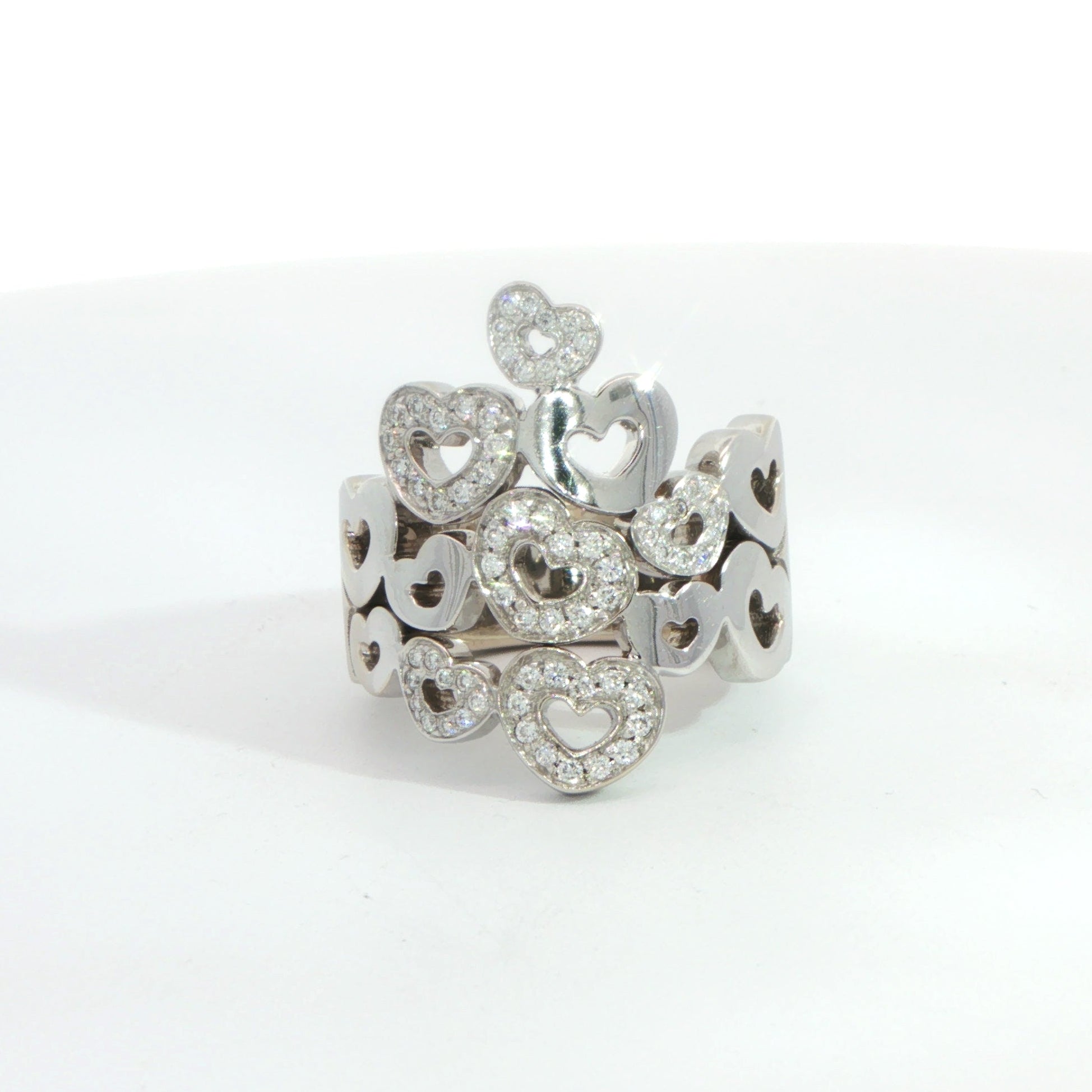 18 Carat White Gold Pascale Bruni Diamond Heart Ring