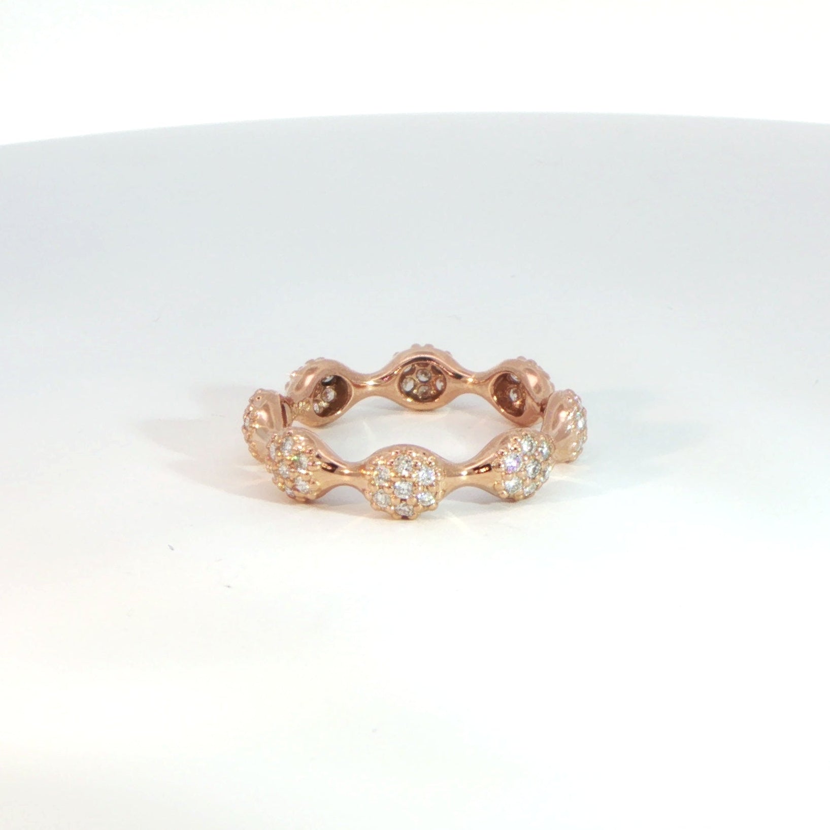 18 Carat Rose Gold and Diamond Pandora Modern Love Pod Ring