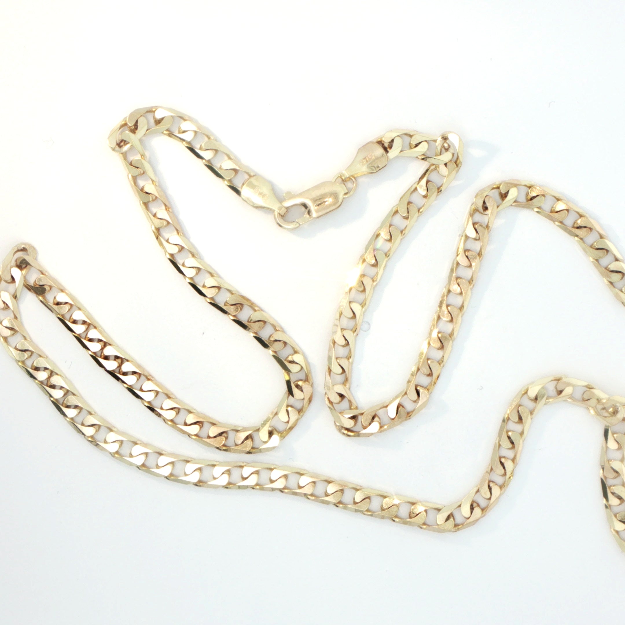 9 Carat Yellow Gold Flat Curb Chain