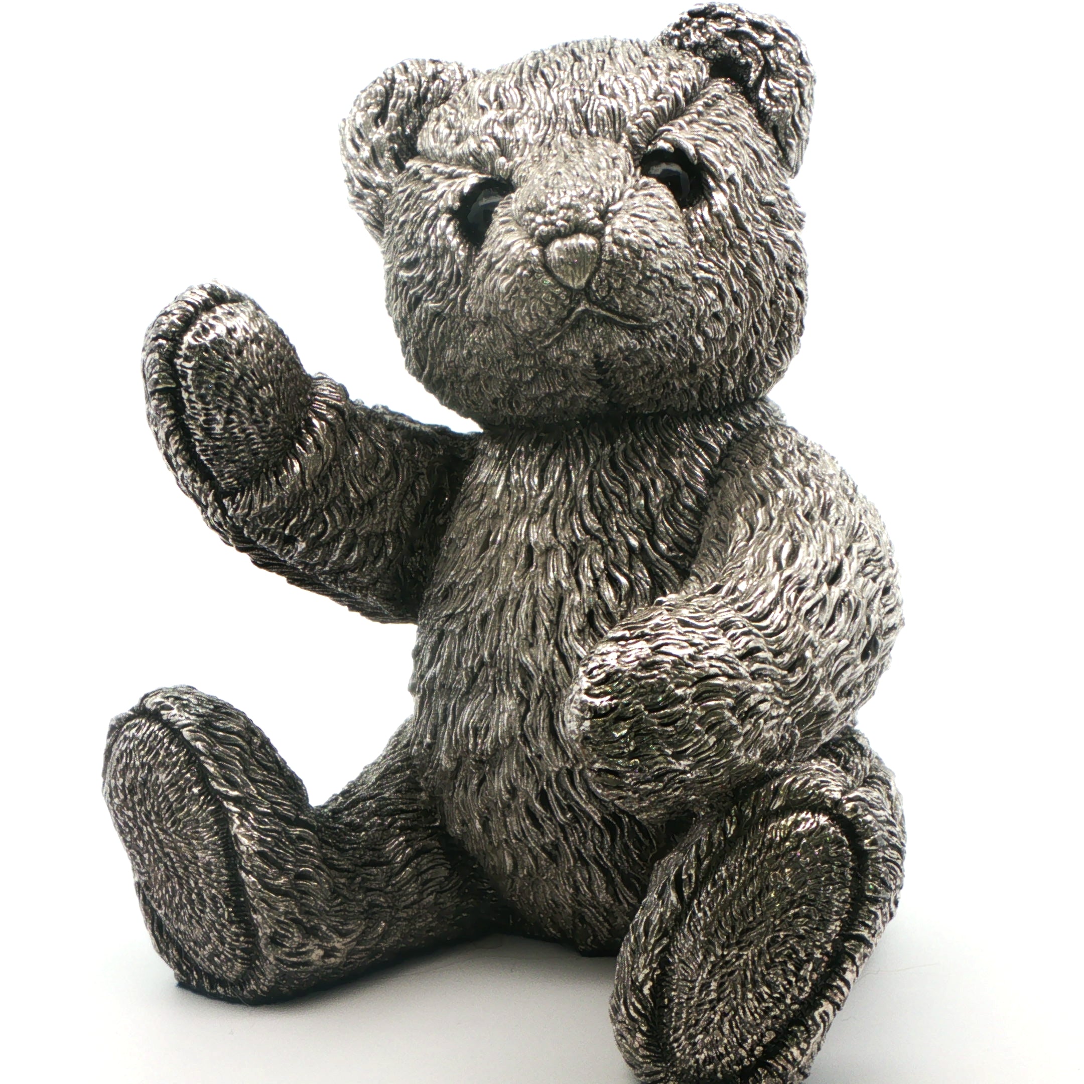 Silver Teddy Bear Figurine