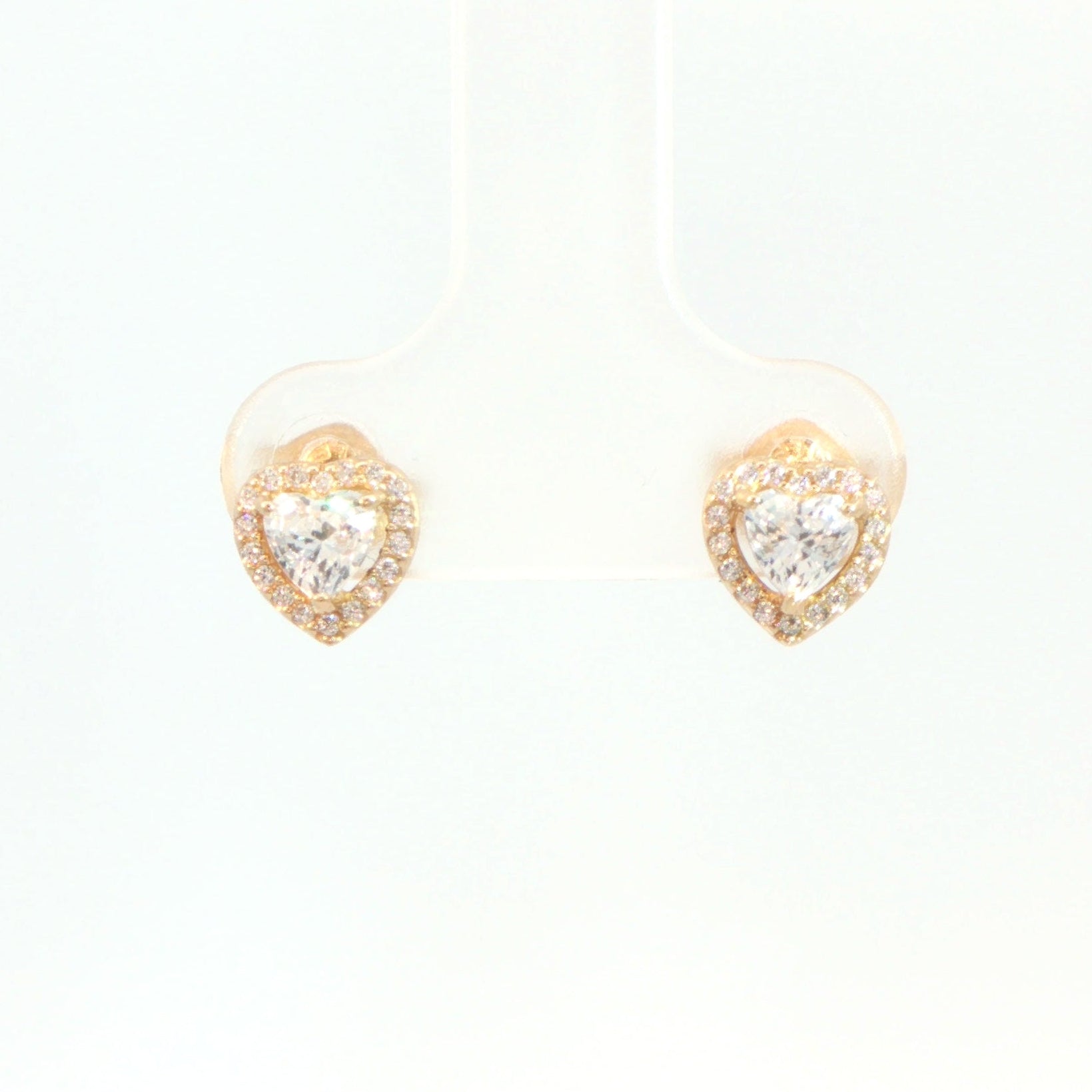 14 Carat Yellow Gold 'Pandora' Cubic Zirconia Heart Earrings