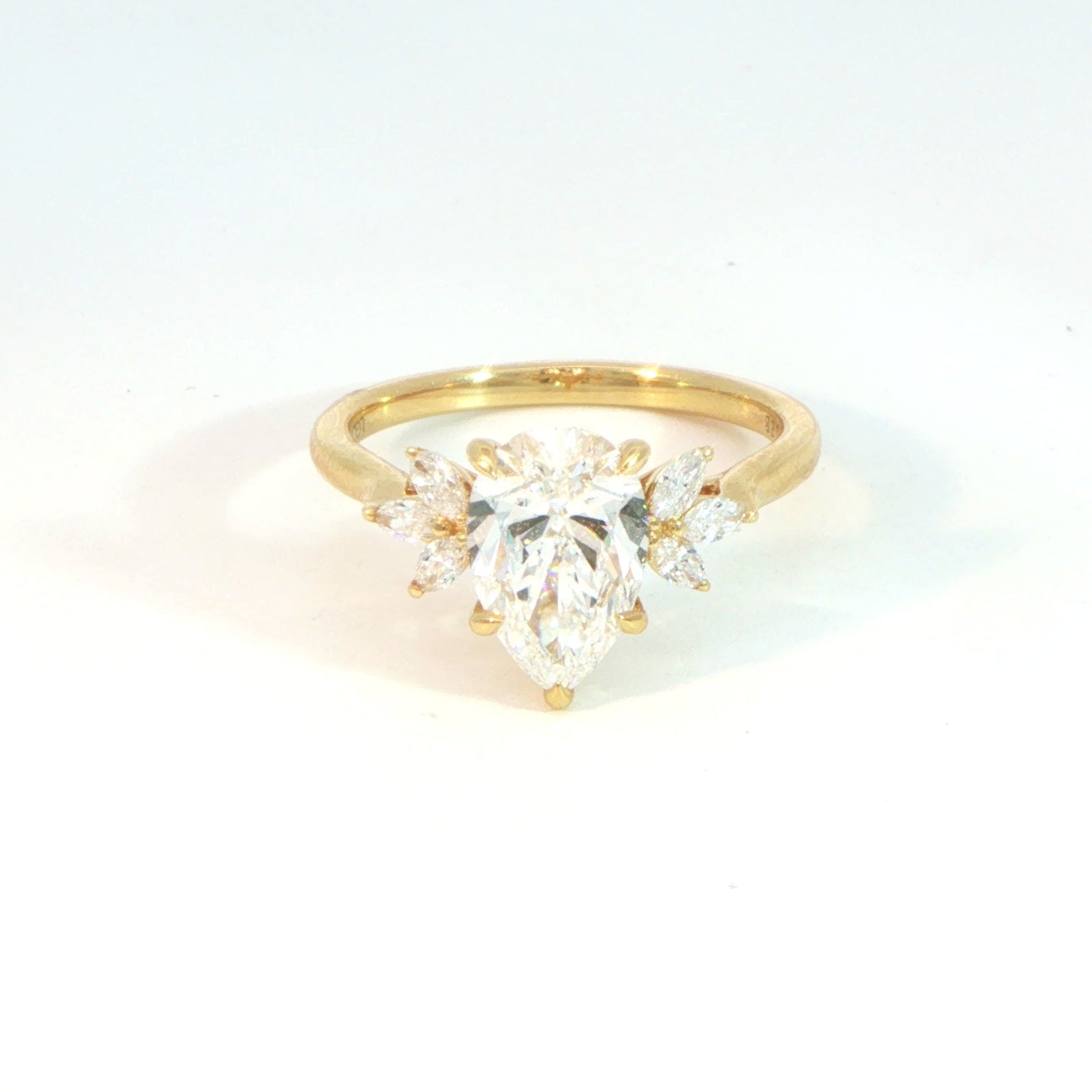 18 Carat Yellow Laboratory Grown Diamond Floral Ring 1.68ct
