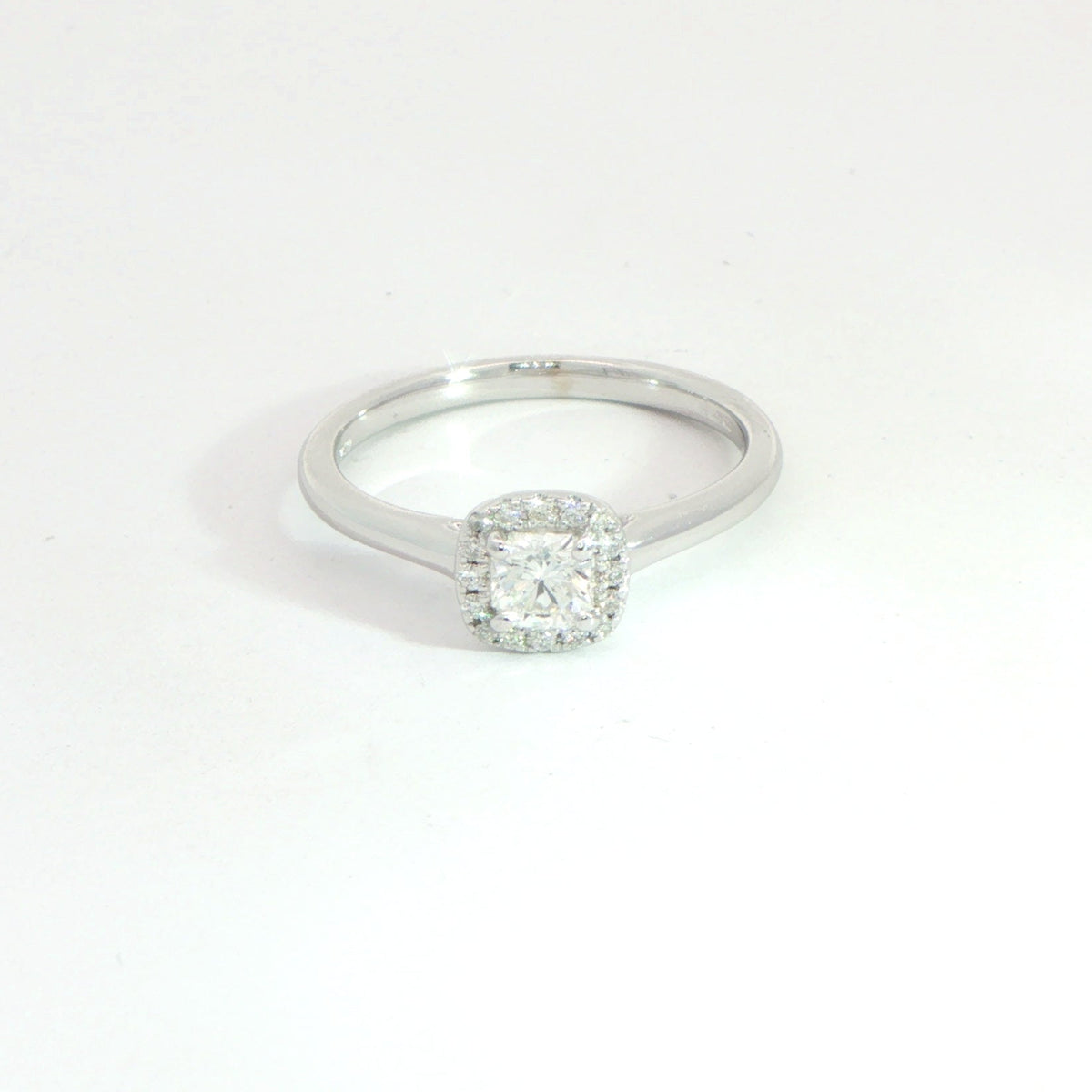18 Carat White Gold Diamond Halo Ring