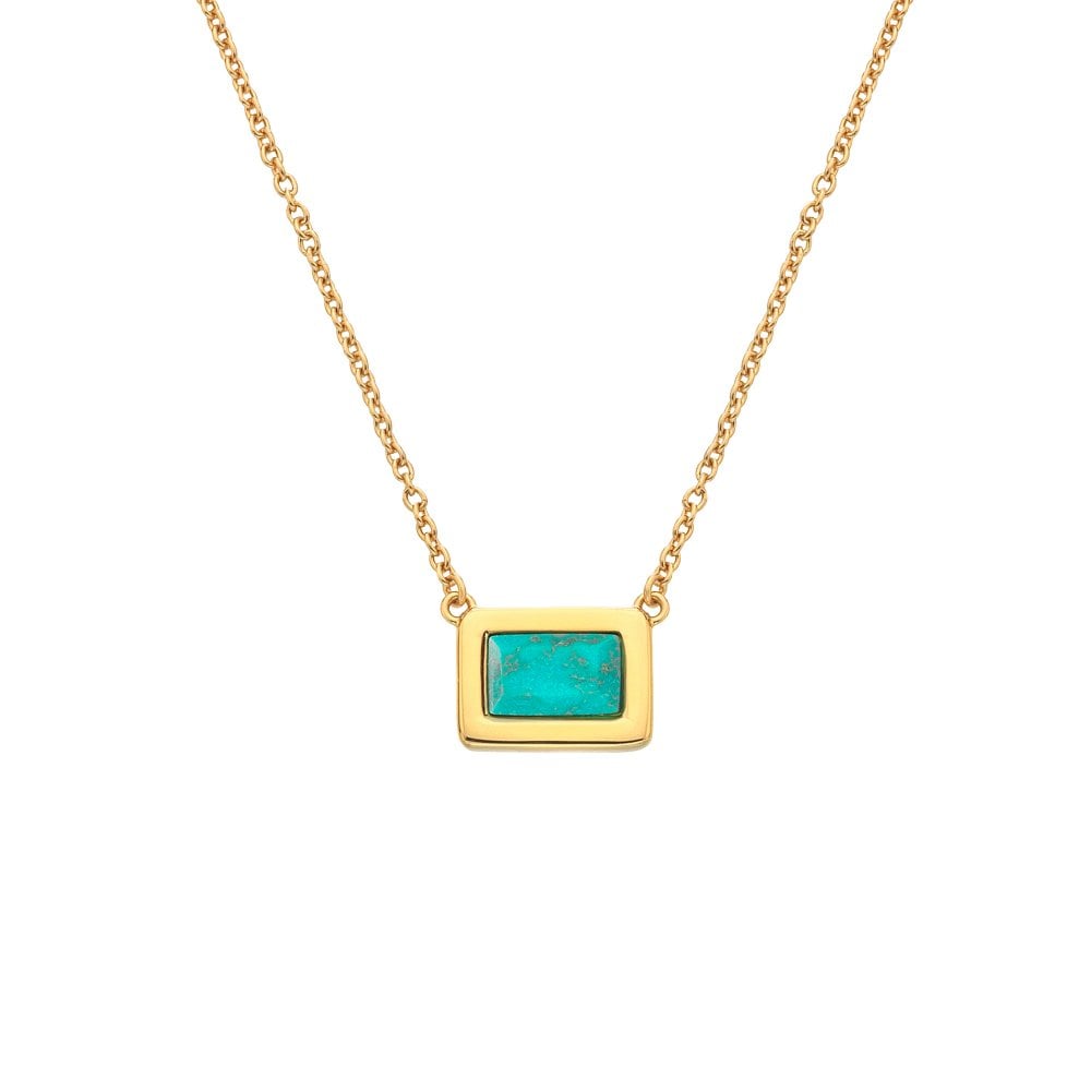 Hot Diamonds X GEM Rectangle Turquoise Necklace