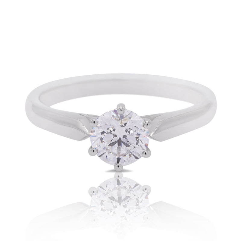 Platinum Round brilliant Cut 0.80ct Diamond Solitaire Ring