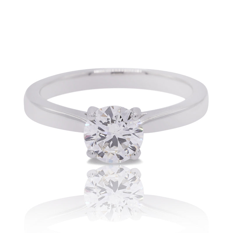 Platinum Round Brilliant Cut 0.90ct Diamond Solitaire Ring