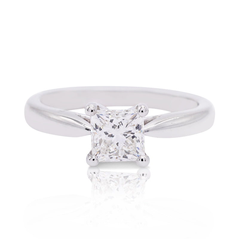 Platinum Princess Cut 1.02ct Diamond Solitaire Ring