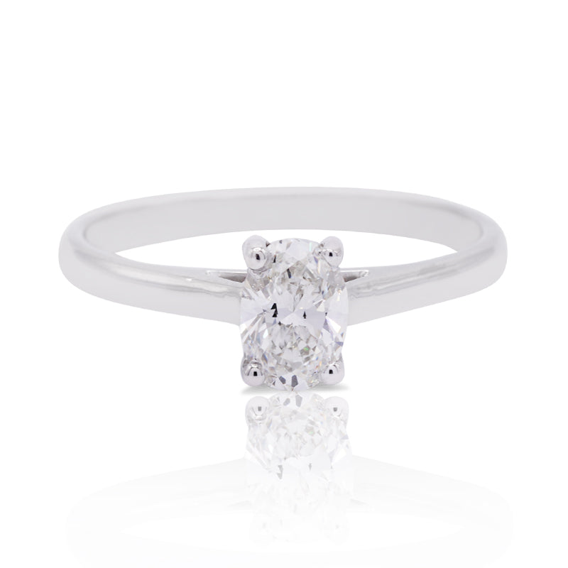 Platinum Oval Diamond 0.52ct Diamond Solitaire Ring