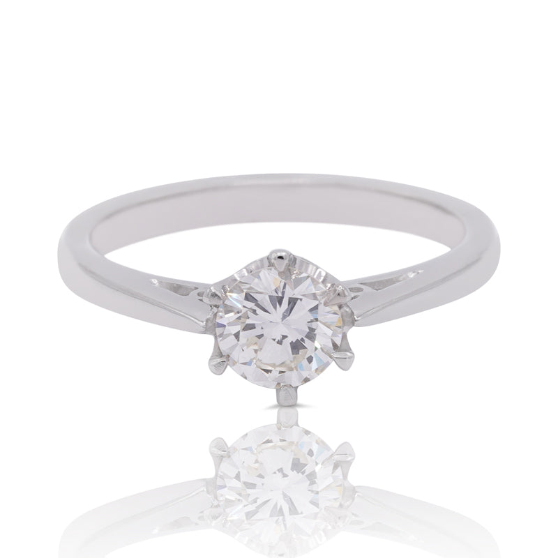 Platinum Round Brilliant Cut 0.65ct Diamond Solitaire Ring