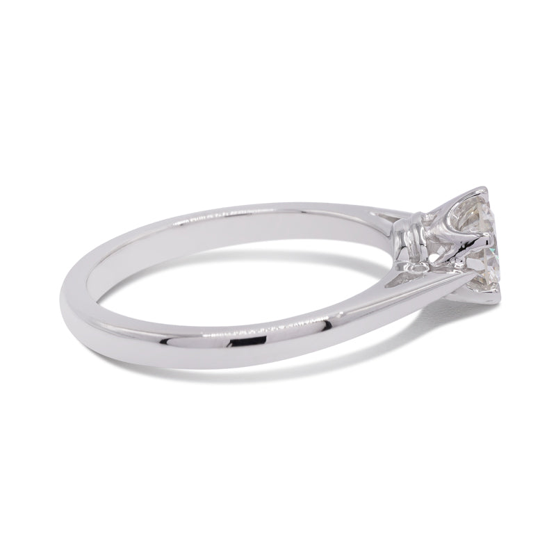 Platinum Round Brilliant Cut 0.65ct Diamond Solitaire Ring