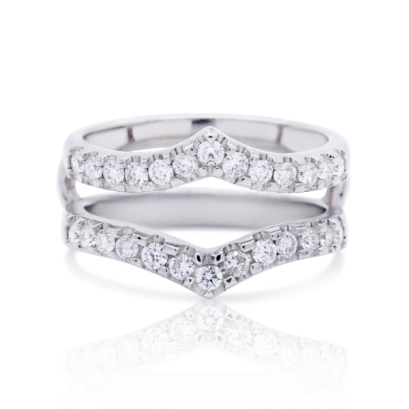Platinum Diamond Double Wishbone Ring