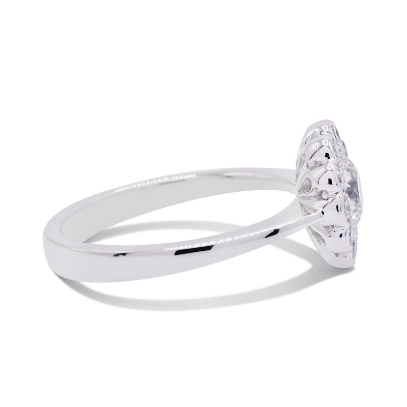 18 Carat White Gold 0.87ct Diamond Cluster Ring