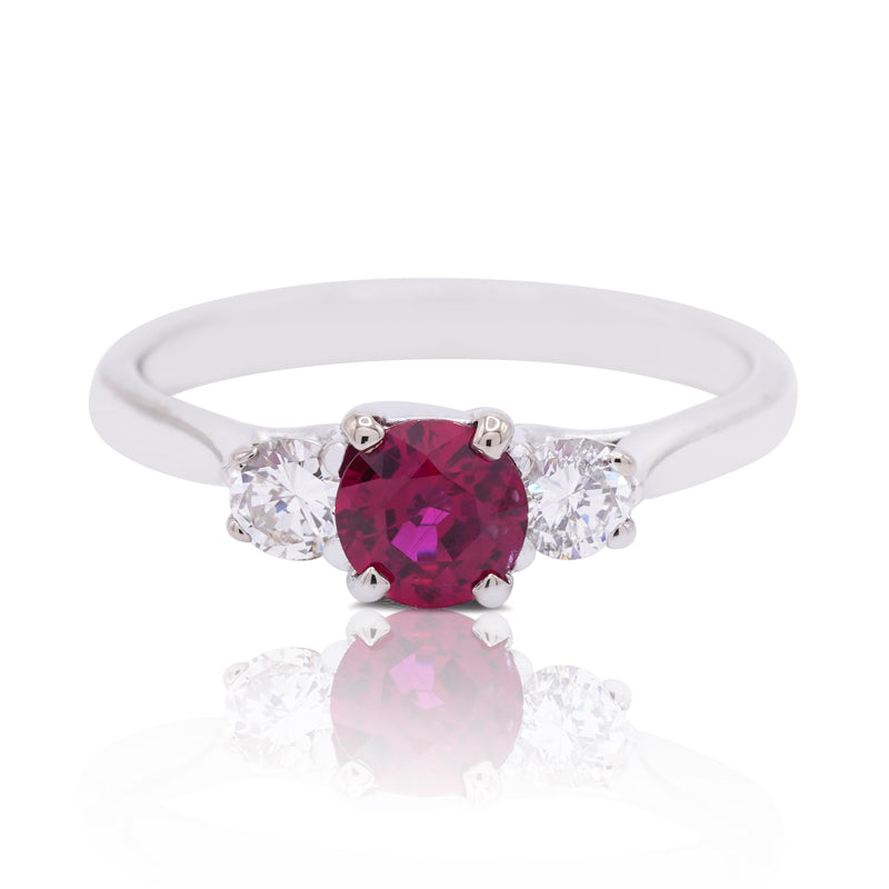 18 Carat White Gold Ruby & Diamond Ring