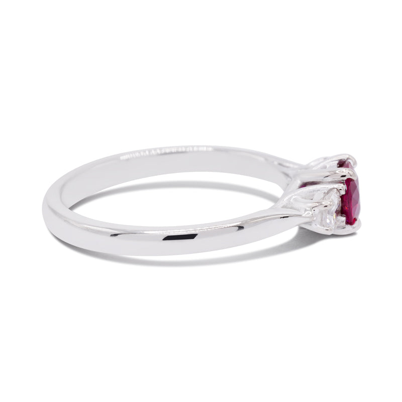 18 Carat White Gold Ruby & Diamond Ring