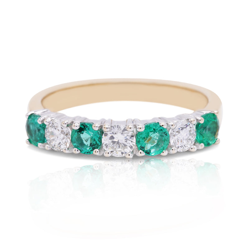 18 Carat Yellow Gold Emerald & Diamond Ring