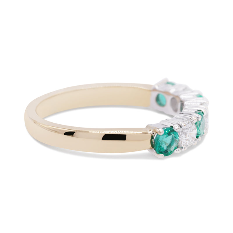 18 Carat Yellow Gold Emerald & Diamond Ring