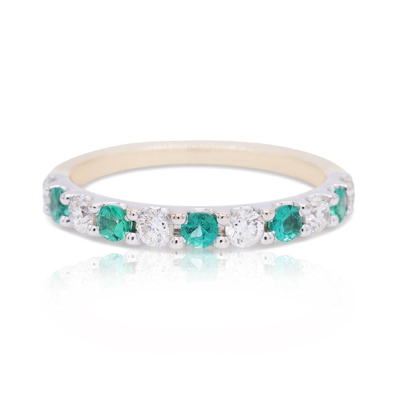 18 Carat Yellow Gold Emerald & Diamond Ring