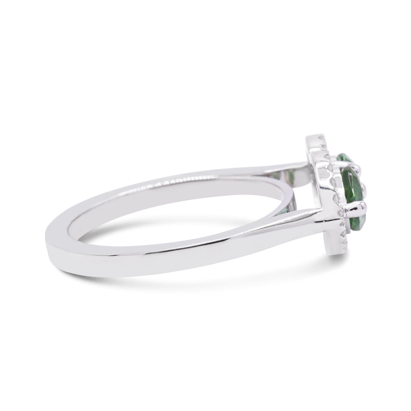18 Carat White Gold Tourmaline & Diamond Dress Ring