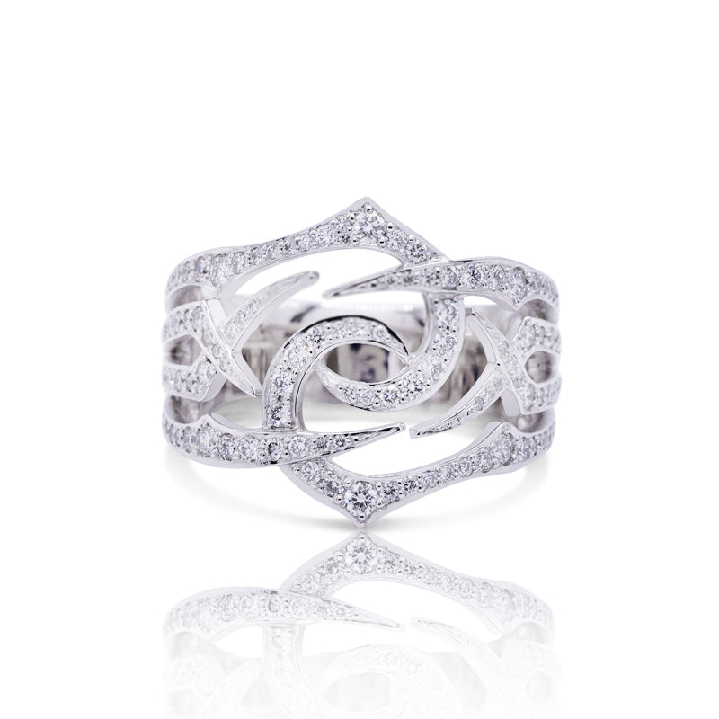 18 Carat White Gold Diamond Dress Ring