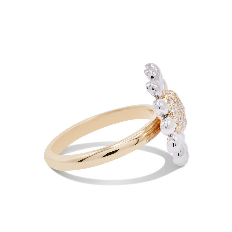 Platinum & 18 Carat Yellow Gold Flower Daisy Dress Ring
