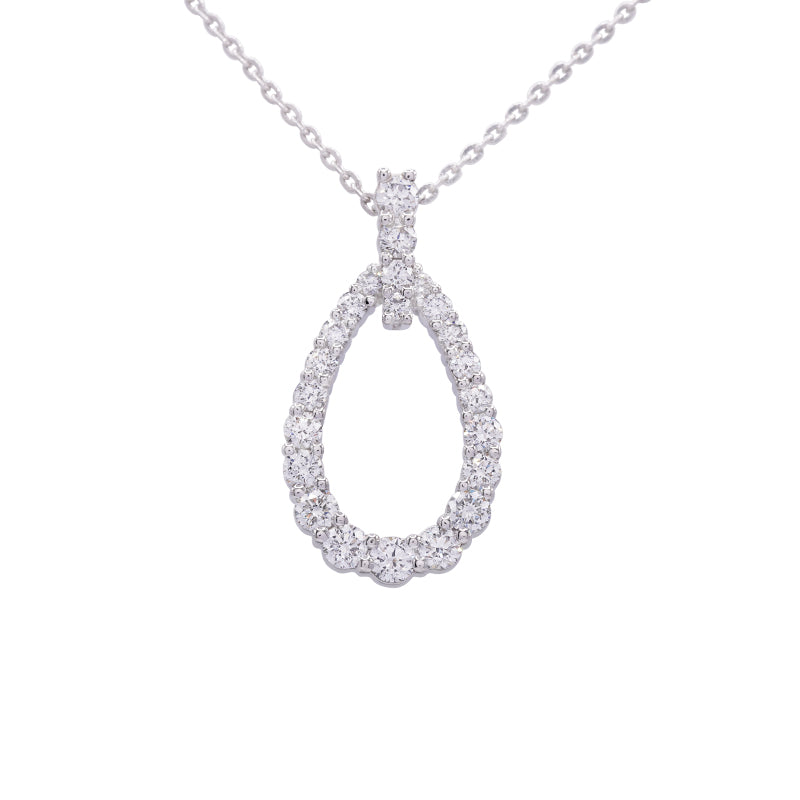 18 Carat White Gold Diamond Pendant on Chain